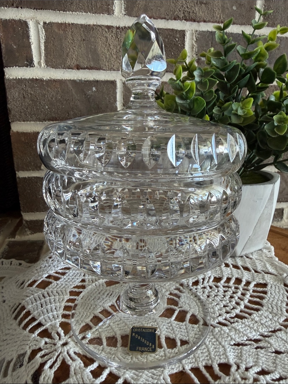 Cristallerie de Montbronn Prélude Cut Crystal Candy Jar